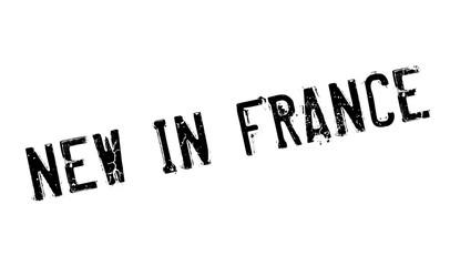 New In France rubber stamp. Grunge design with dust scratches. Effects can be easily removed for a clean, crisp look. Color is easily changed.