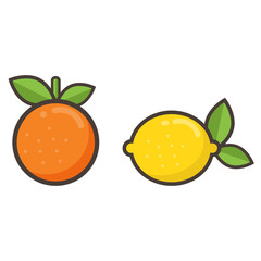 cartoon orange and lemon
