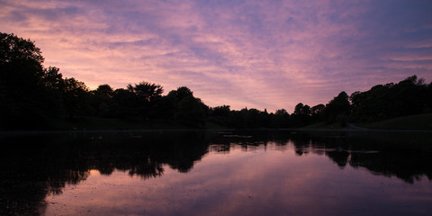 Sunset over Sefton Park Boating Lake