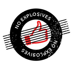 No Explosives rubber stamp. Grunge design with dust scratches. Effects can be easily removed for a clean, crisp look. Color is easily changed.