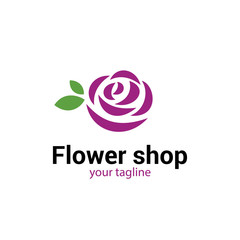 Vector logo template for flower shop or store, floral atelier, spa, boutique, beauty salon. Rose icon. EPS10. Creative logotype. Can be used for design of banners.