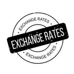 Exchange Rates rubber stamp. Grunge design with dust scratches. Effects can be easily removed for a clean, crisp look. Color is easily changed.