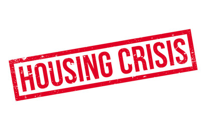 Fototapeta premium Housing Crisis rubber stamp. Grunge design with dust scratches. Effects can be easily removed for a clean, crisp look. Color is easily changed.