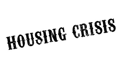 Housing Crisis rubber stamp. Grunge design with dust scratches. Effects can be easily removed for a clean, crisp look. Color is easily changed.