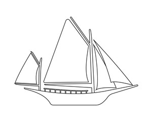 Boat flat icon and logo. Outline Vector illustration