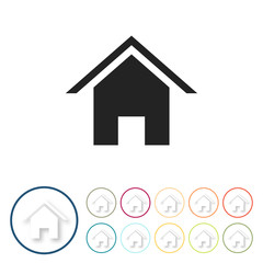 Bunte 3D Buttons - Haus