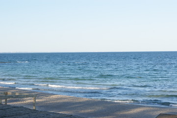seascape. Blue sea against the sky