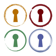 Pinselstrich Icon Set - Schlüsselloch - Passwort