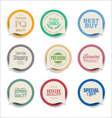 Modern bubble speech sticker collection