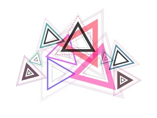 Triangles abstract background - Colorful triangles composition - Geometric backdrop - Purple pink and black