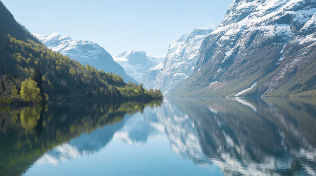 Beautiful panorama of Norwegian nature