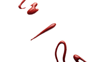 Red blob metallic on white background