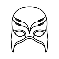 monochrome silhouette with fantasy mask vector illustration