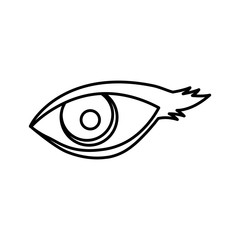 monochrome silhouette with female eye vector illustration