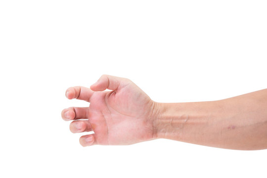Hand bent isolated on white background. clipping path