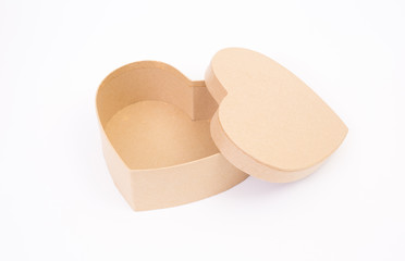 Brown heart shape paper box