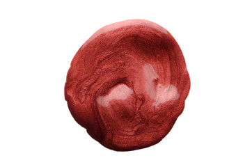 Red blob metallic on white background