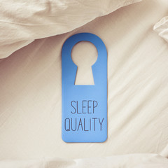 text sleep quality in a door hanger