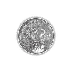 Graphic illustration of dots moon