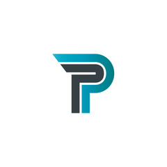 Initial Letter P IP Isolated Design Logo