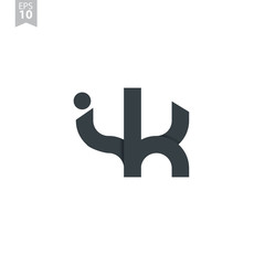 Initial Letter IK Rounded Lowercase Logo