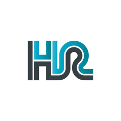 Initial Letter HR Linked Design Logo