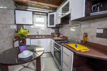 Interior decor design of kitchen in show home apartment