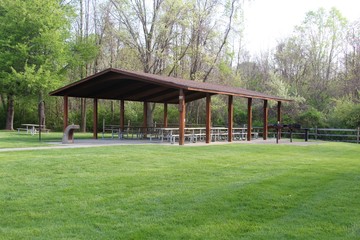 The picnic shelter at the park.