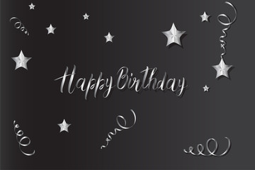 Happy birthday card with handmade letters calligraphy