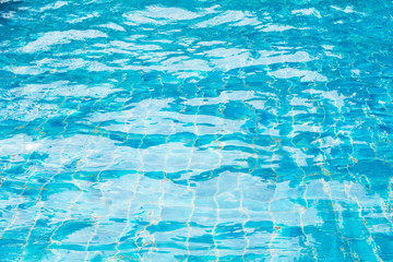 Blue water surface and Ripple in swimming pool