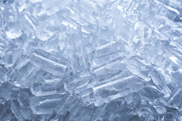close up ice tube in the bucket