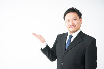 Businessman pointing something