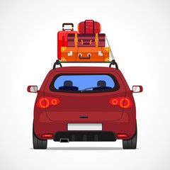 Suitcases on your car. Vacation travel