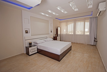 Fototapeta na wymiar Interior design of bedroom in house
