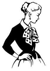 Old-fashioned retro picture: female