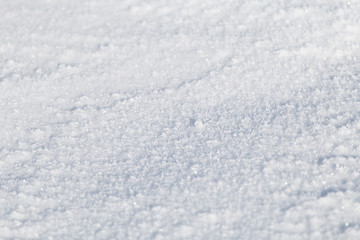 Closeup of a snow layer