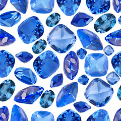 seamless background from blue sapphire gems