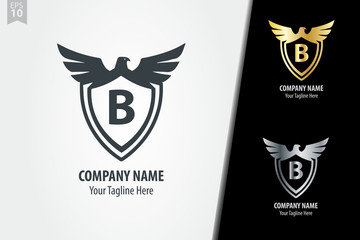 Initial Letter B Shield Logo Design © sangpena