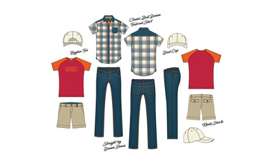 Fototapeta premium Men Casual Clothing Fashion Set