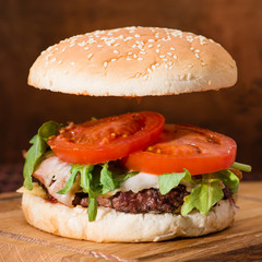 Stages of collection of traditional burger