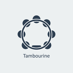 Tambourine icon. Silhouette vector icon