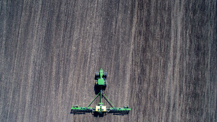 Aerial View of Planting Corn and Soybeans