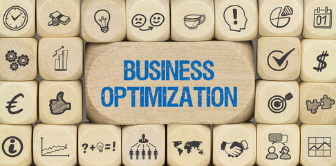 Business Optimization / Würfel mit Symbole