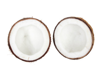 Fototapeta na wymiar Two Halves of Coconut