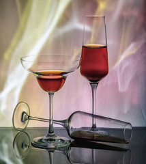 Wineglasses in a blaze