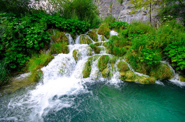 Plitvice Lakes, Croatia. Natural park with waterfalls and turquoise water
