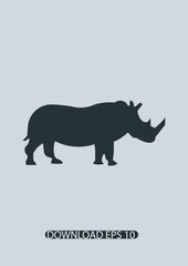 Rhinoceros icon, Vector