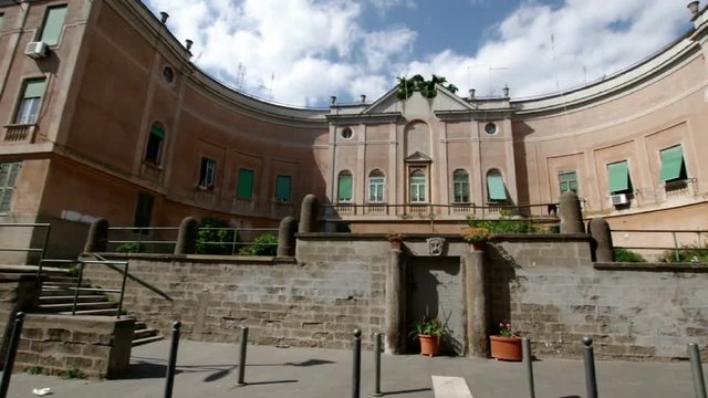 Italy, Rome, Garbatella, old building from Fascist era