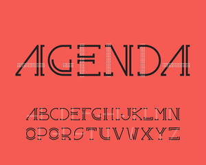 Line and dotted stripes' latin font