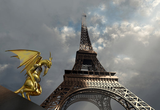Gargoyle und Eiffelturm